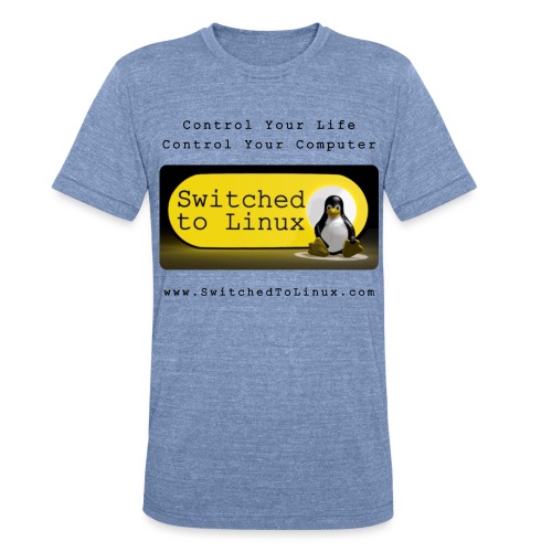 Switched to Linux Logo with Black Text - Unisex Tri-Blend T-Shirt