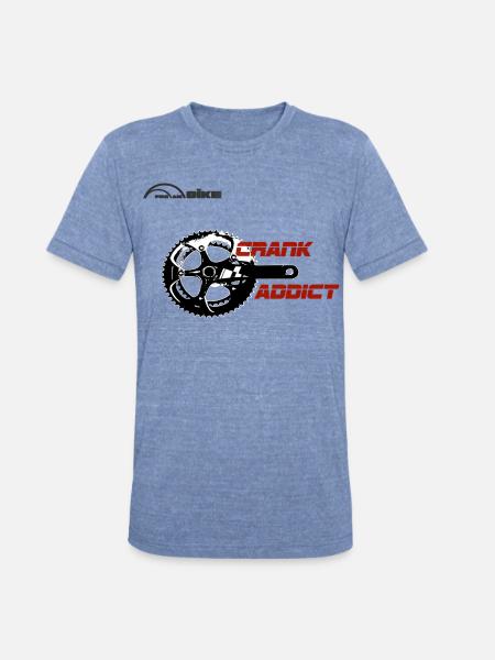 Crank Addict Cycle Gear - Unisex Tri-Blend T-Shirt - heather blue