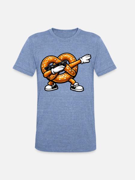Dabbing Pretzel - Unisex Tri-Blend T-Shirt - heather blue