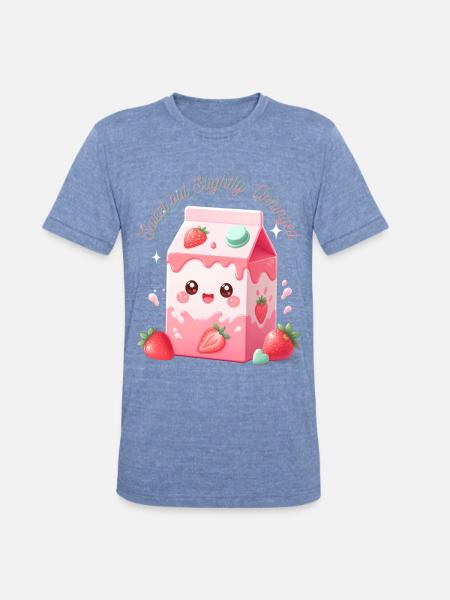 Sweet but Slightly Unhinged Milkbox - Unisex Tri-Blend T-Shirt - heather blue