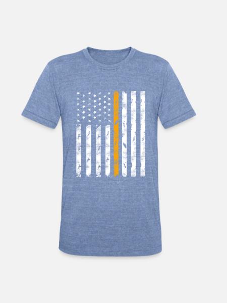 911 dispatcher flag - Unisex Tri-Blend T-Shirt - heather blue
