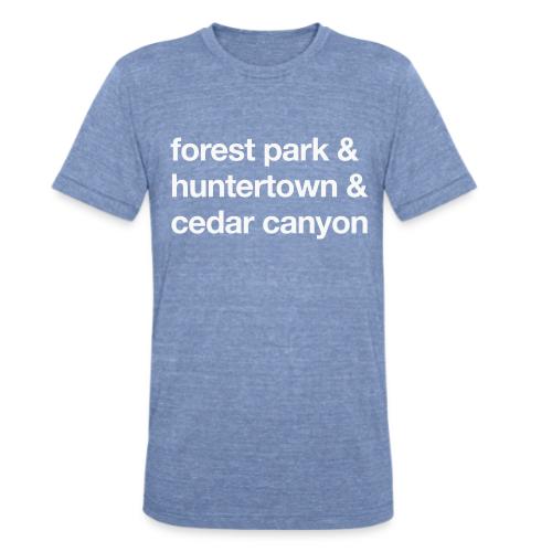 1 Church 3 Locations - Unisex Tri-Blend T-Shirt