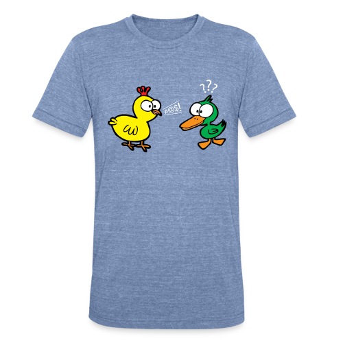 Chicken Talks to Duck! Men's Tee - Unisex Tri-Blend T-Shirt