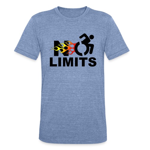 No limits for me with my wheelchair - Unisex Tri-Blend T-Shirt