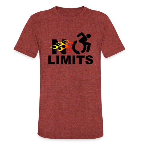 No limits for me with my wheelchair - Unisex Tri-Blend T-Shirt
