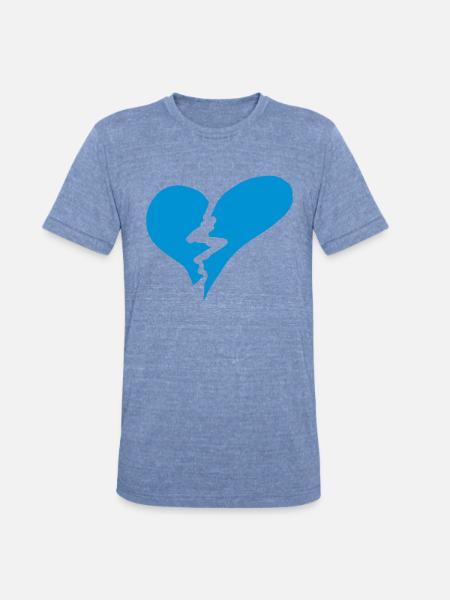 Broken heart - Unisex Tri-Blend T-Shirt - heather blue