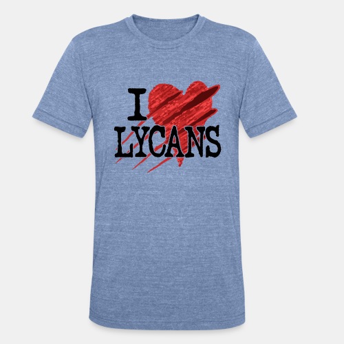 I Heart Lycans Werewolf Love Slogan - Unisex Tri-Blend T-Shirt