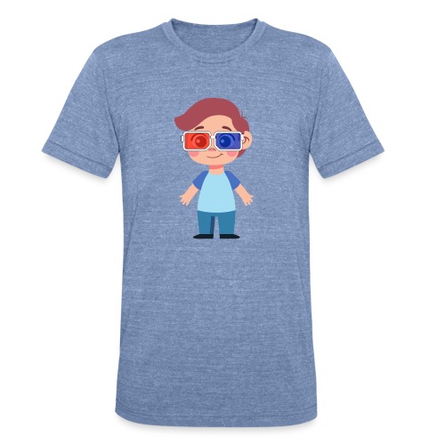 Boy with eye 3D glasses - Unisex Tri-Blend T-Shirt