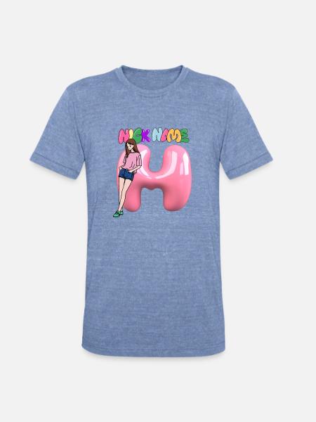 Nick Name H - Unisex Tri-Blend T-Shirt - heather blue