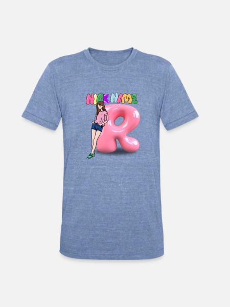 Nick Name R - Unisex Tri-Blend T-Shirt - heather blue
