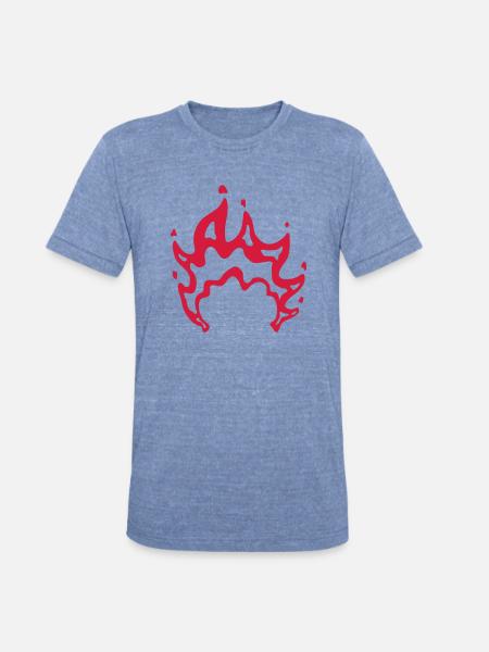 bonfire flames cool design - Unisex Tri-Blend T-Shirt - heather blue
