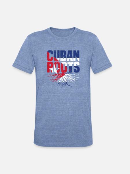 Cuban Roots - Unisex Tri-Blend T-Shirt - heather blue