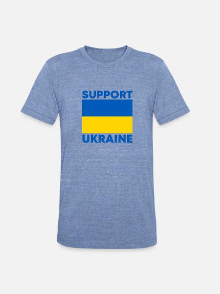 Support Ukraine - Unisex Tri-Blend T-Shirt - heather blue