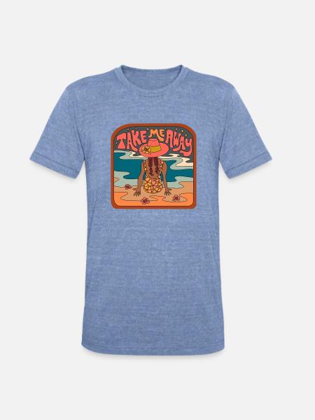 Take Me Away - Unisex Tri-Blend T-Shirt - heather blue