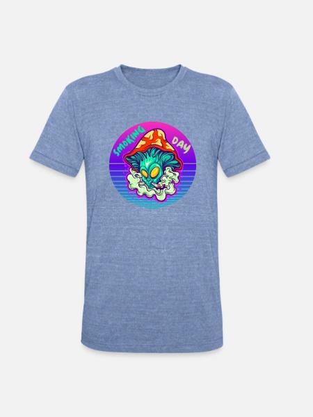 Smoking Day - Unisex Tri-Blend T-Shirt - heather blue