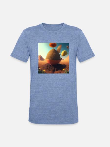the curious seed - Unisex Tri-Blend T-Shirt - heather blue