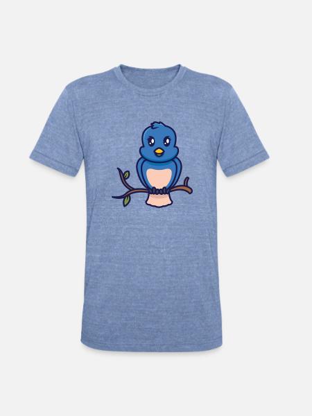 Berry In The Tree - Unisex Tri-Blend T-Shirt - heather blue