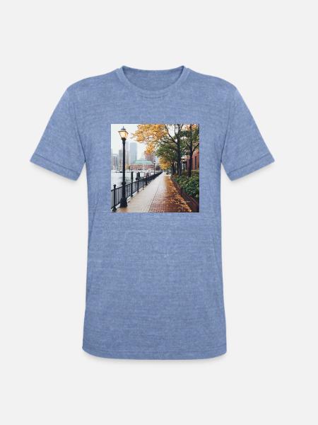 Boston, Massachusetts - Unisex Tri-Blend T-Shirt - heather blue