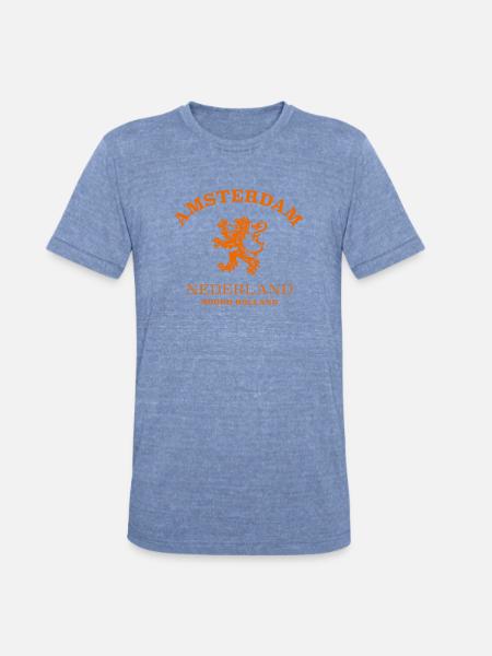 AMSTERDAM Netherlands - Unisex Tri-Blend T-Shirt - heather blue