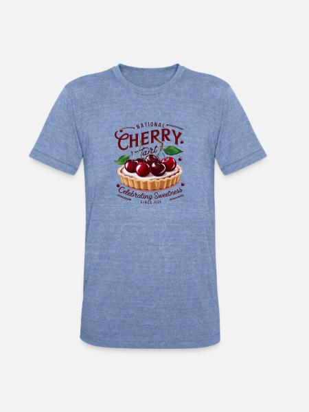National Cherry Tart Day  - Unisex Tri-Blend T-Shirt - heather blue