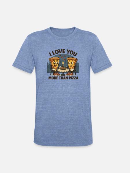 SLICE OF LOVE NYC - Unisex Tri-Blend T-Shirt - heather blue