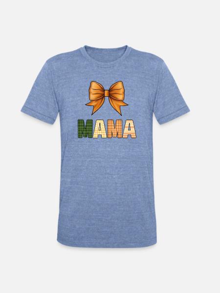 Rustic Gingham Mother Design - Unisex Tri-Blend T-Shirt - heather blue