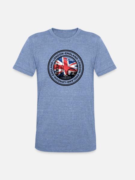 Union Jack London Skyline - Unisex Tri-Blend T-Shirt - heather blue