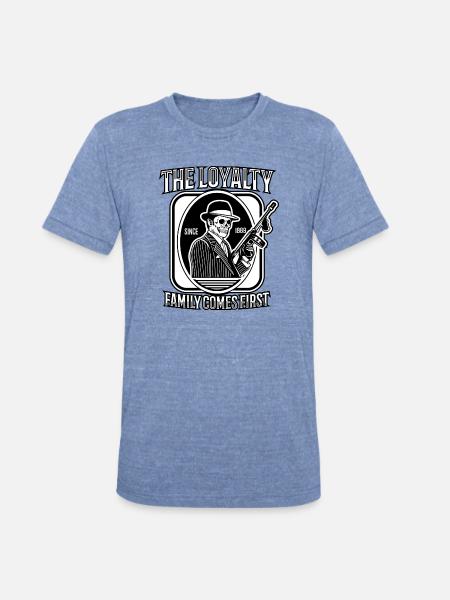 Loyalty Family Comes First - Unisex Tri-Blend T-Shirt - heather blue