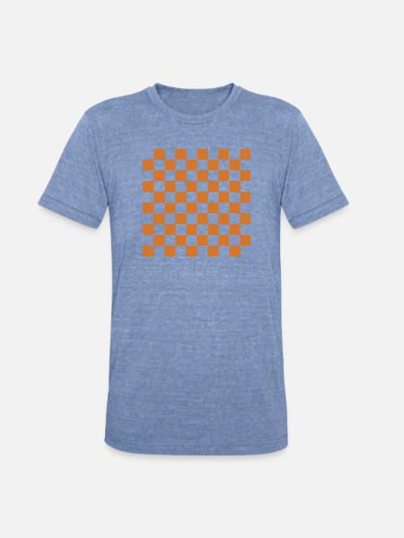 Rust Checker Mosaic - Unisex Tri-Blend T-Shirt - heather blue
