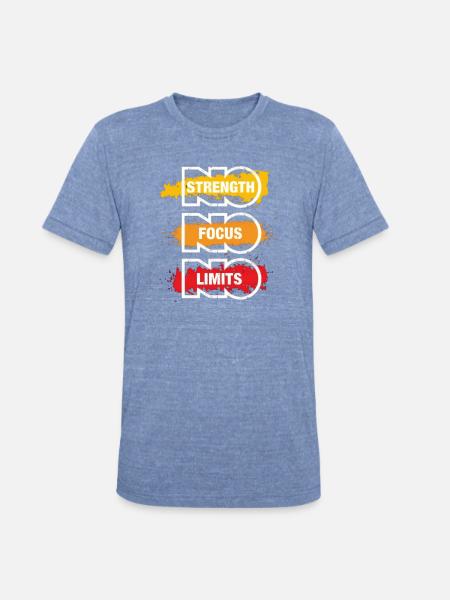 No Limits: Strength Focus - Unisex Tri-Blend T-Shirt - heather blue