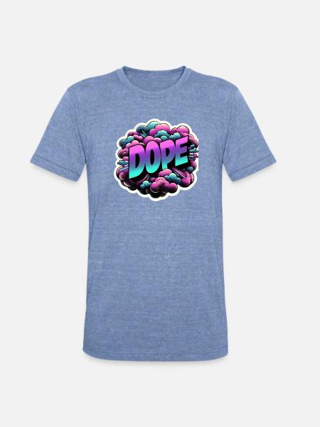 Dope Graffiti Cloud Burst - Unisex Tri-Blend T-Shirt - heather blue
