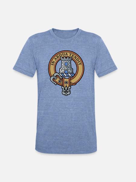 Clan Malcolm Crest - Unisex Tri-Blend T-Shirt - heather blue