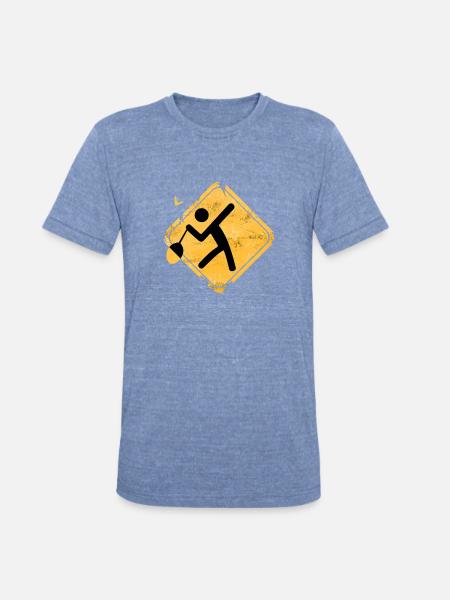 Escape Dash Hazard Icon - Unisex Tri-Blend T-Shirt - heather blue