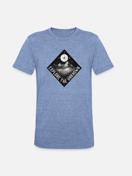 Explore the Unknown Patch - Unisex Tri-Blend T-Shirt - heather blue