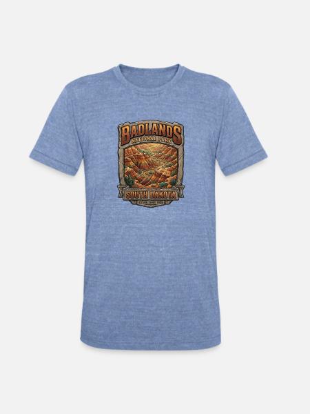 Badlands National Park Tee - Unisex Tri-Blend T-Shirt - heather blue