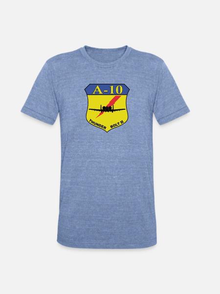 A-10 Thunderbolt II Shield - Unisex Tri-Blend T-Shirt - heather blue