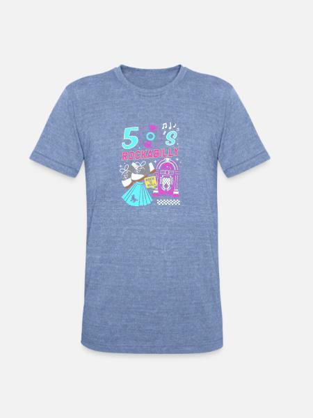 Sock Hop Party Rockabilly - Unisex Tri-Blend T-Shirt - heather blue