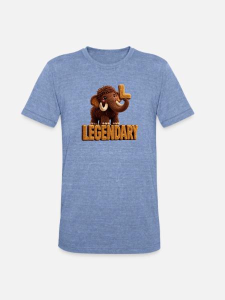 Legendary Mammoth — Bold Letter Art - Unisex Tri-Blend T-Shirt - heather blue