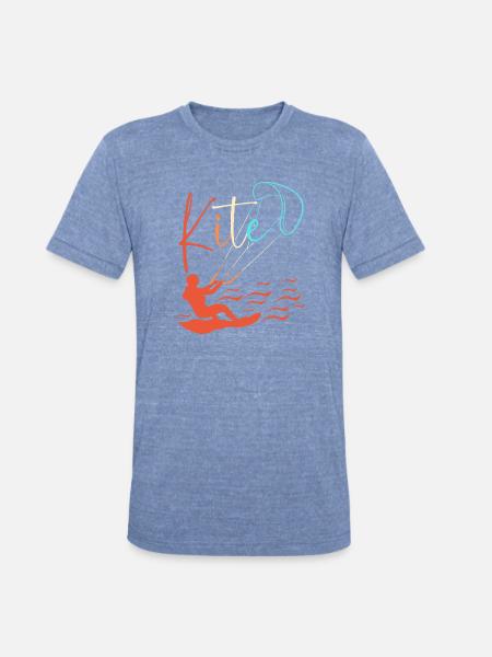 Kitesurfing Kite Water Sports - Unisex Tri-Blend T-Shirt - heather blue