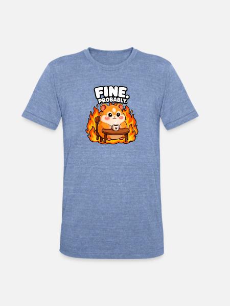 Fine. Probably - Unisex Tri-Blend T-Shirt - heather blue