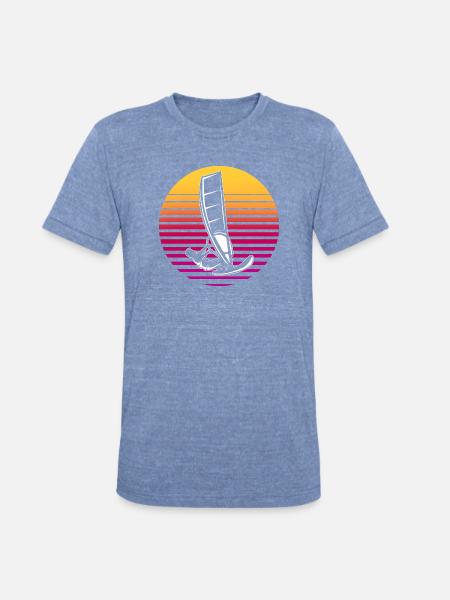 Windsurfing Water Sports Windsurfer - Unisex Tri-Blend T-Shirt - heather blue