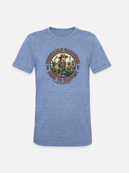 Seed to Harvest Garden - Unisex Tri-Blend T-Shirt - heather blue