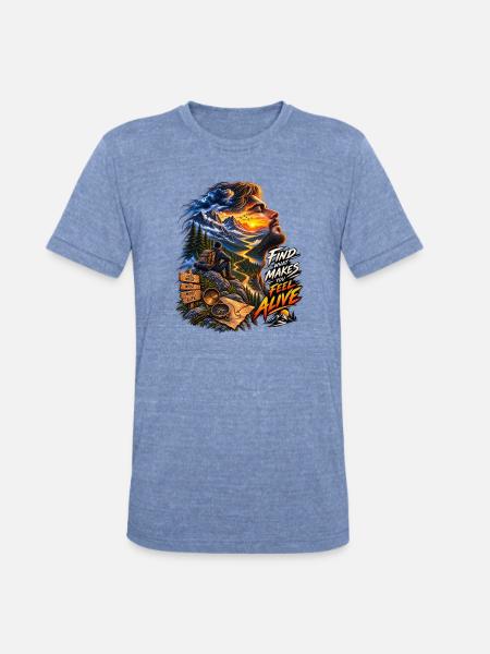 Feel Alive Summit Adventure - Unisex Tri-Blend T-Shirt - heather blue