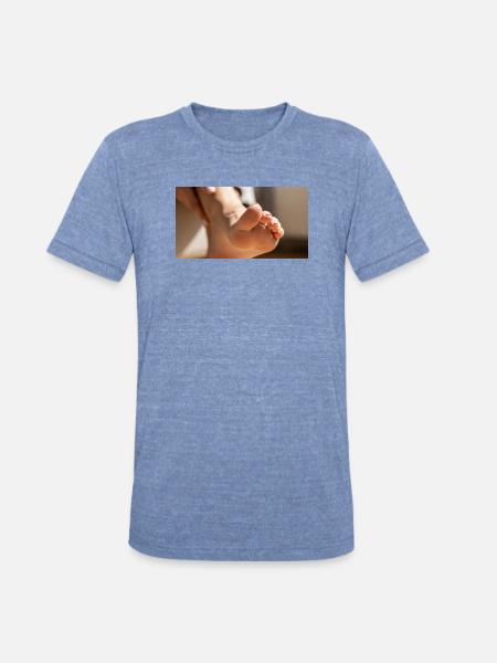 Female foot - Unisex Tri-Blend T-Shirt - heather blue