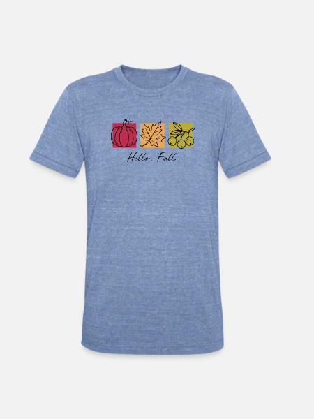 Hello Fall - Unisex Tri-Blend T-Shirt - heather blue