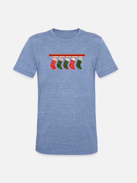 christmas socks t shirt design - Unisex Tri-Blend T-Shirt - heather blue
