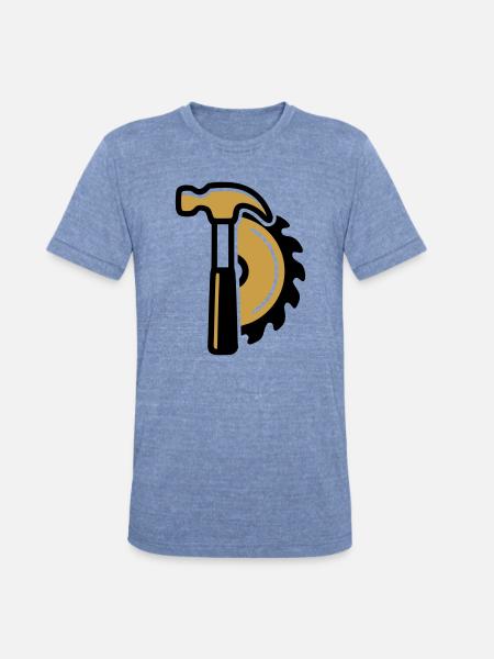 Hammer Circular Saw Logo - Unisex Tri-Blend T-Shirt - heather blue