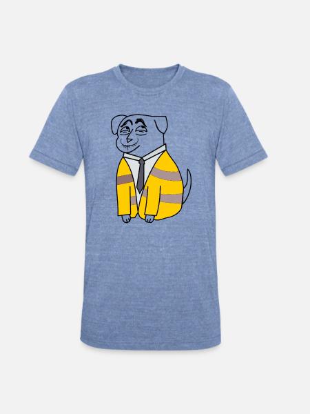 Business Bee in Suit - Unisex Tri-Blend T-Shirt - heather blue