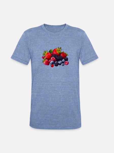 Berries - Unisex Tri-Blend T-Shirt - heather blue