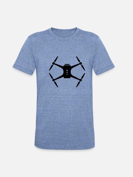 Drone Quadrocopter Pilot - Unisex Tri-Blend T-Shirt - heather blue